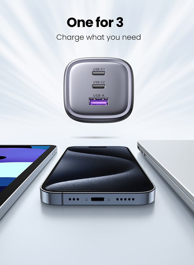 يو جرين شاحن سريع يو اس بي بقدرة 65 واط قابل للطي بـ3 منافذ من نيكسود، شاحن جداري سريع تايب سي متوافق مع ماك بوك برو/اير، اتش بي/ديل/لينوفو، ايباد برو/اير، ايفون 15 برو ماكس، جالكسي اس 22 23 الترا، ستيم ديك، الخ - Image 4